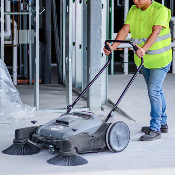 Tomahawk Power Commercial 38" Push Sweeper with Triple Power Brooms Concrete Vibrators - View 13