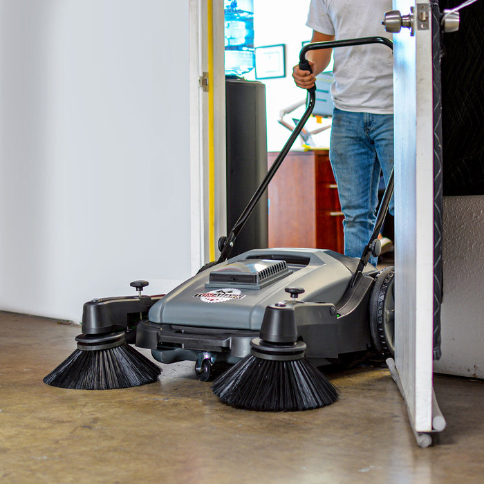 Tomahawk Power Commercial 38" Push Sweeper with Triple Power Brooms Concrete Vibrators - View 14