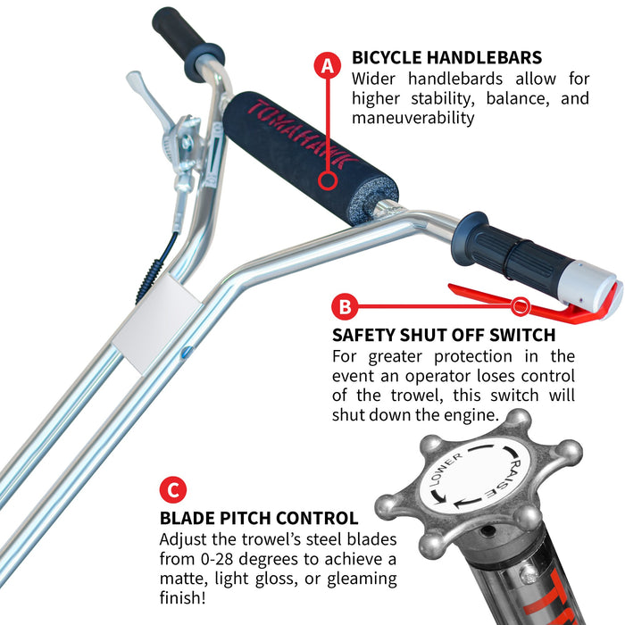 Tomahawk Power 24" Concrete Power Trowel Edger 5.5HP Honda Float Pan Blade Screed Finishing Tool - Product Image 6