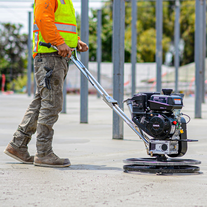 Tomahawk Power 24" Concrete Power Trowel Edger 6HP Kohler Float Pan Blade Screed Finishing Tool - Detail View 2