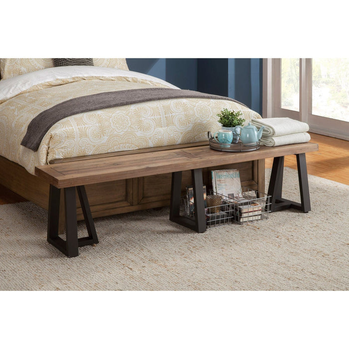 Alpine Furniture Prairie Dining Bench, Natural/Black