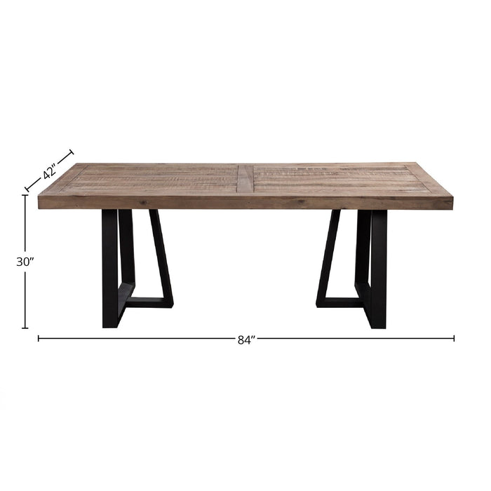 Alpine Furniture Prairie Rectangular Dining Table, Natural/Black