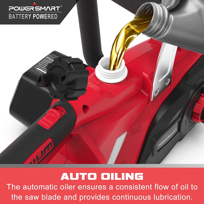 PowerSmart 20V 12" Cordless Chainsaw w/ Battery & Charger PS76122A