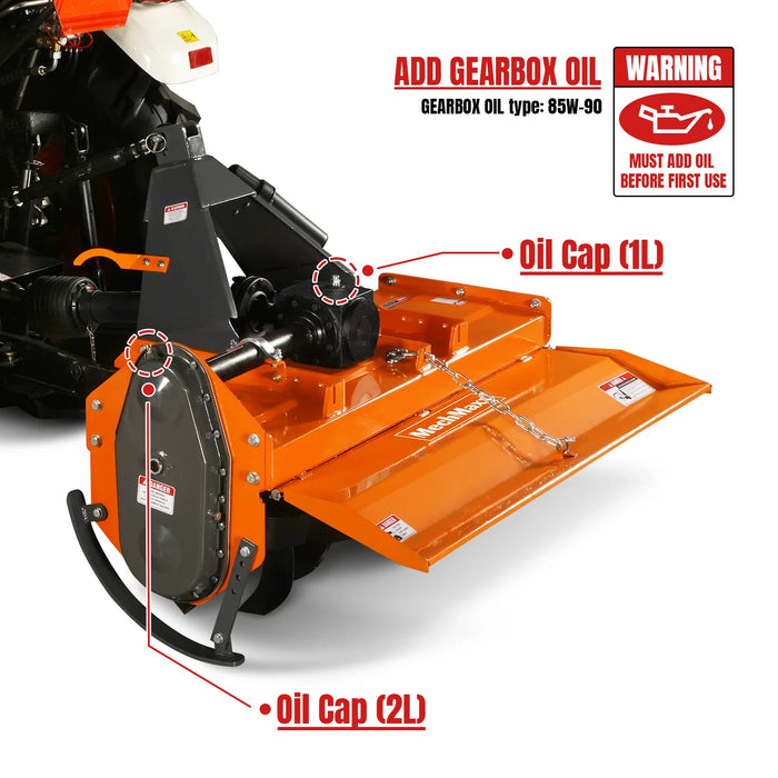 4.5FT 3-Point Gear Drive Rotary Tiller, 25-45HP Tractor, PTO Shaft Inc — lifestyle view