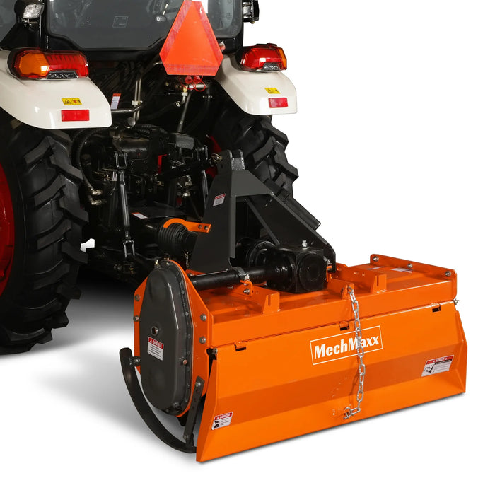 4.5FT 3-Point Gear Drive Rotary Tiller, 25-45HP Tractor, PTO Shaft Inc — angle view