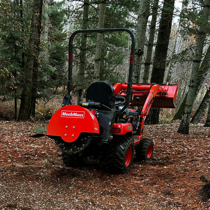 3-Point PTO Stump Grinder & 8 inch ZONSEN E-Start 1000cc 35hp Gas Powered Wood Chipper  Combo, SG24 & B200