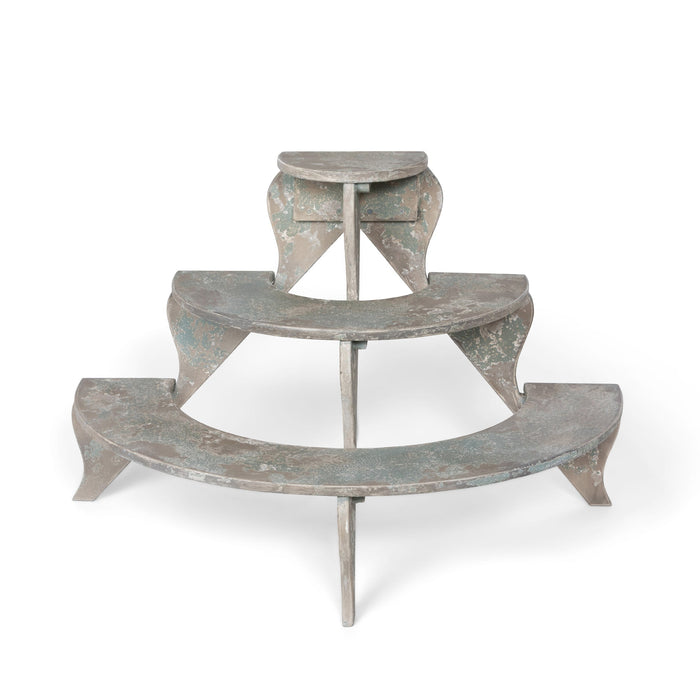 Park Hill Collection Wood Garden Tiered Plant Stand - Rustic Three-Tier Display for Potted Plants, Handcrafted Charm