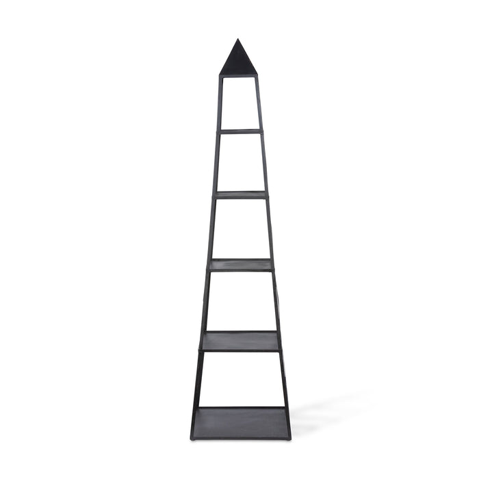 Park Hill Collection Stackable Antique Black Obelisk - Versatile Iron Display Shelf with Unique Tiers for Stylish Storage
