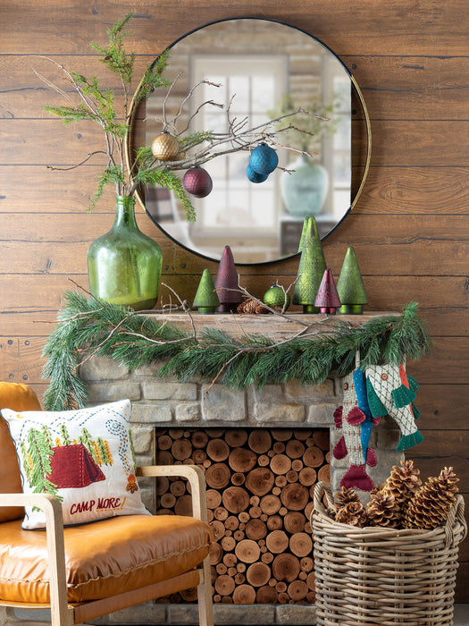 Park Hill Collection Clark Geometric Round Mirror with Antique Gold Rim - Elevate Your Modern Home Décor Today!