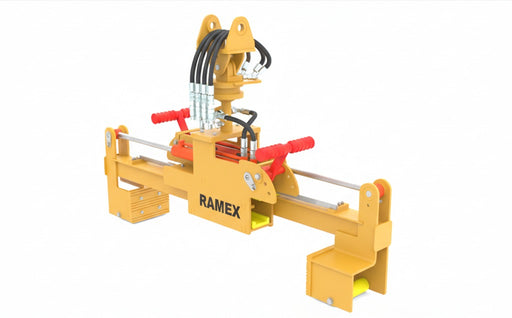 RAMEX curb stone clamp front view showing the clamp arms