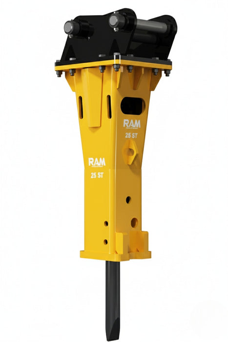 RAMEX RAM hydraulic breaker side view in the studio, representative photo