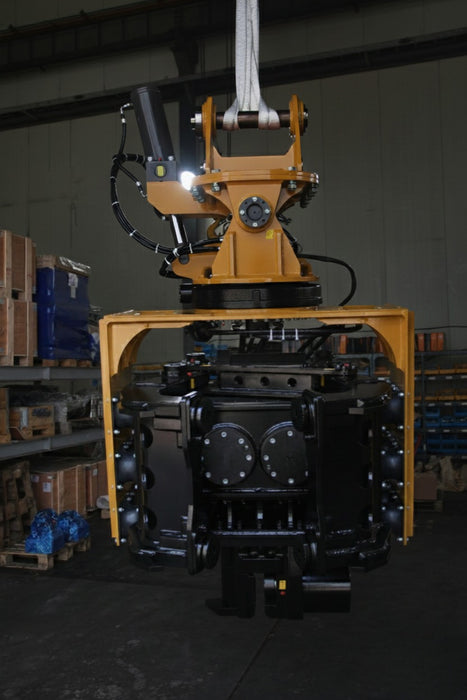 RAMEX side-grip vibro hammer hanging in the workshop, front view