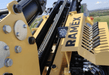 RAMEX SPD solar pile driver, close-up of the hammer mast and branding