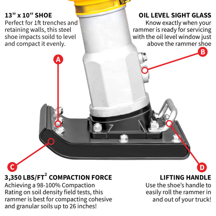 Tomahawk Power 3 HP Honda Vibratory Rammer Tamper with Honda GX100 Engine 3350 lbs/ft - Product Image 8