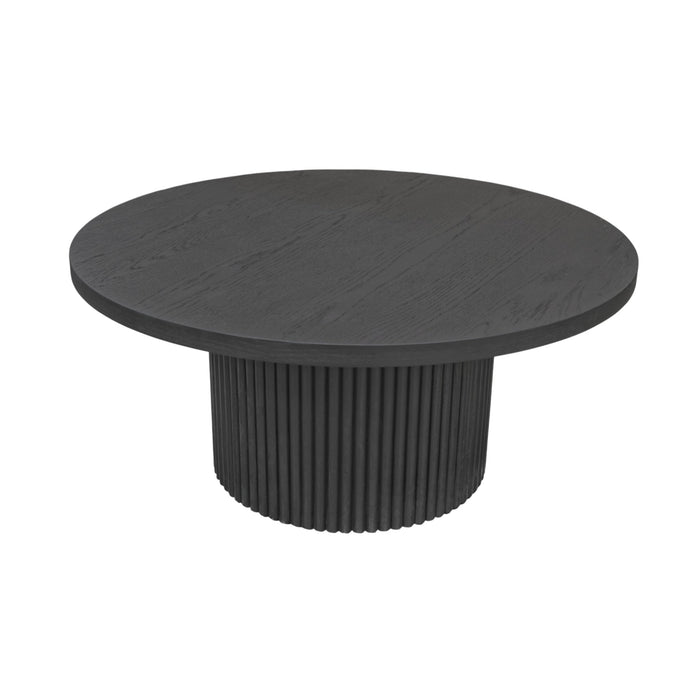 Alpine Furniture Cleo Reba Round Cocktail Table, Black
