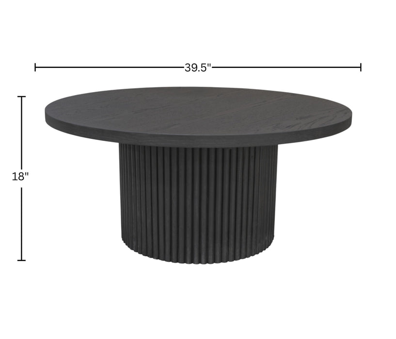 Alpine Furniture Cleo Reba Round Cocktail Table, Black