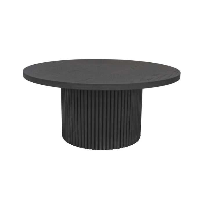 Alpine Furniture Cleo Reba Round Cocktail Table, Black