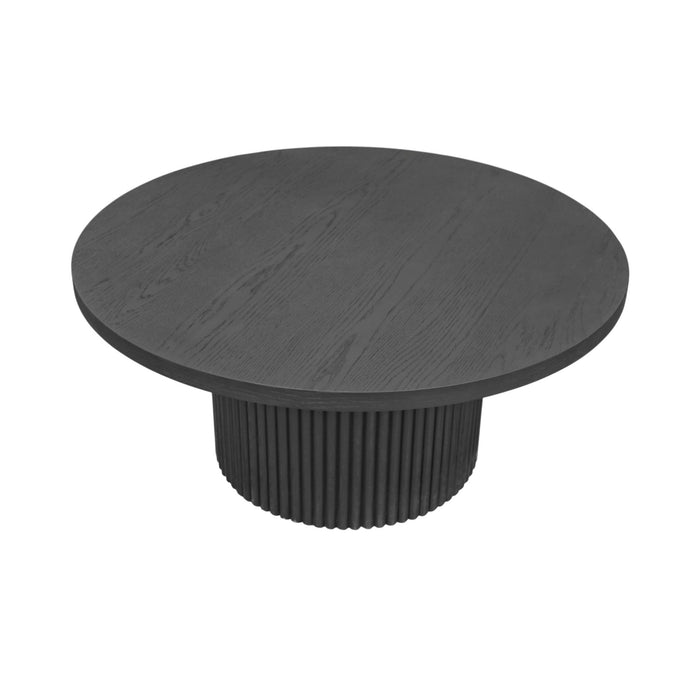 Alpine Furniture Cleo Reba Round Cocktail Table, Black