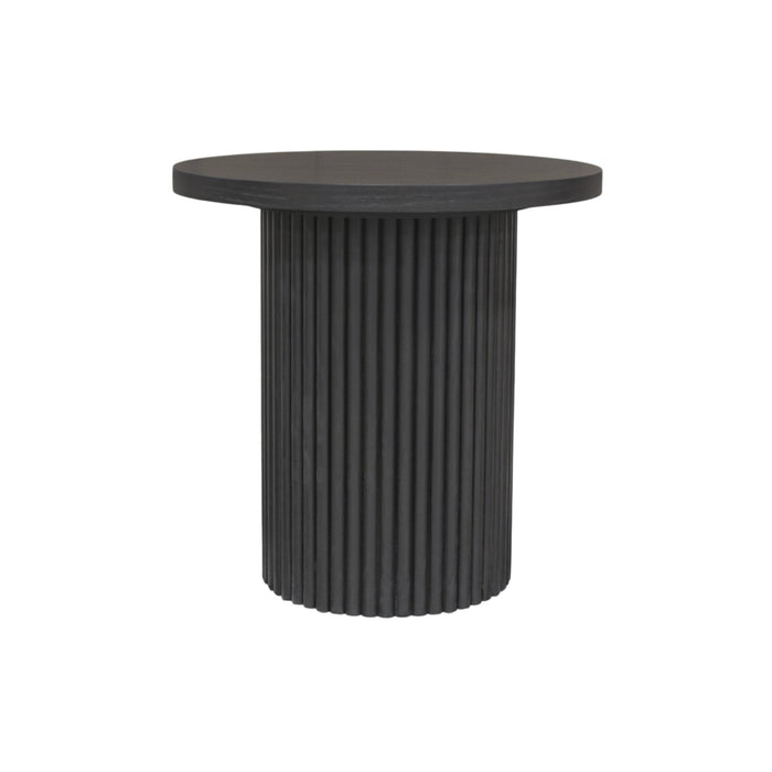 Alpine Furniture Cleo Reba Round End Table, Black