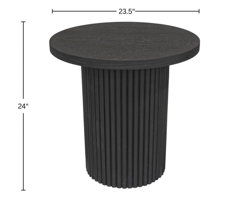 Alpine Furniture Cleo Reba Round End Table, Black