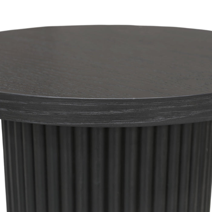 Alpine Furniture Cleo Reba Round End Table, Black
