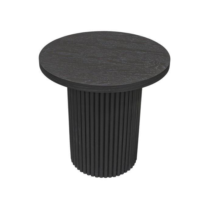 Alpine Furniture Cleo Reba Round End Table, Black