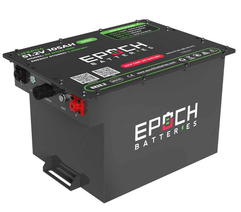 Epoch 48V 105Ah LiMax Series golf cart kit — dimensions and weight specifications