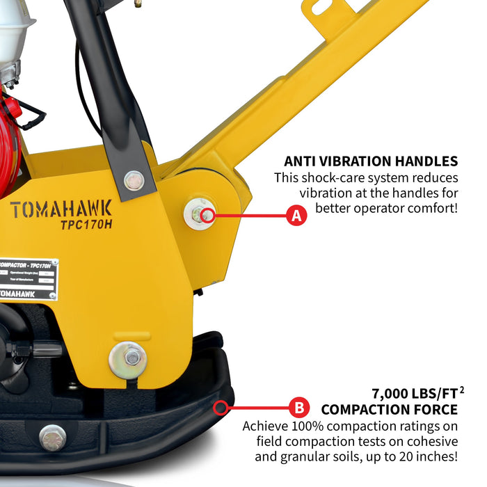 6.5 HP Honda Reverse Hydraulic Plate Compactor for Asphalt, Aggregate, Cohesive Soil Compaction - alternate view