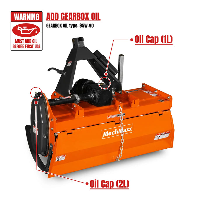 4FT 3-Point Gear Drive Rotary Tiller, 18-35HP Tractor, PTO Shaft Inclu — lifestyle view