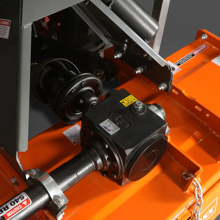 4FT 3-Point Gear Drive Rotary Tiller, 18-35HP Tractor, PTO Shaft Inclu — detail view