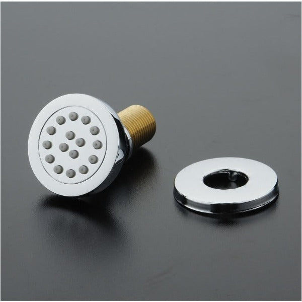 Cascada Showers Round Body Spray Jets Shower (16-Nozzle) - Solid Brass - Side View
