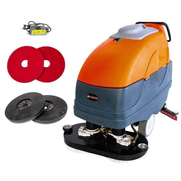 SUNMAX RT120 34" Self-Propelled Floor Scrubber Machine, 33-gal Tank, 75,000 sqft/h