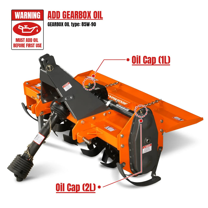 5FT 3-Point Gear Drive Rotary Tiller, 25-50HP Tractor, PTO Shaft Inclu — dimensions diagram