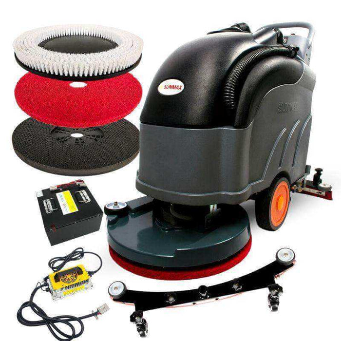 SUNMAX RT50D+ Self-Propelled Battery Powered Floor Scrubber Dryer, 22" Brush Cleaning Path, Lithium Battery