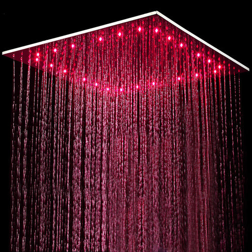 20'' or 24'' Ceiling-Mounted Chrome Rainfall Shower Faucet - angle view