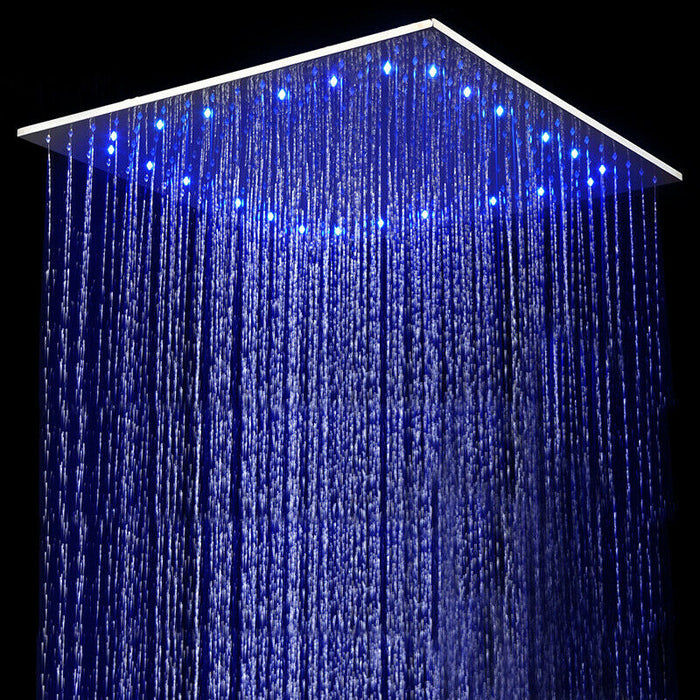 20'' or 24'' Ceiling-Mounted Chrome Rainfall Shower Faucet - detail close-up