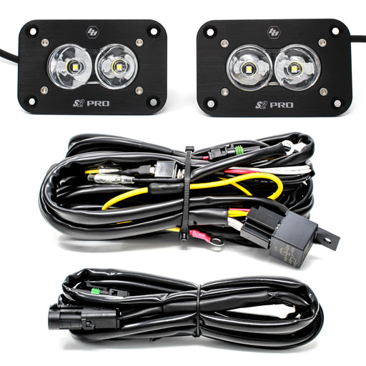 S2 Pro, Pair, LED Work/Scene, Flush Mount, Reverse Kit Auxiliary Lighting