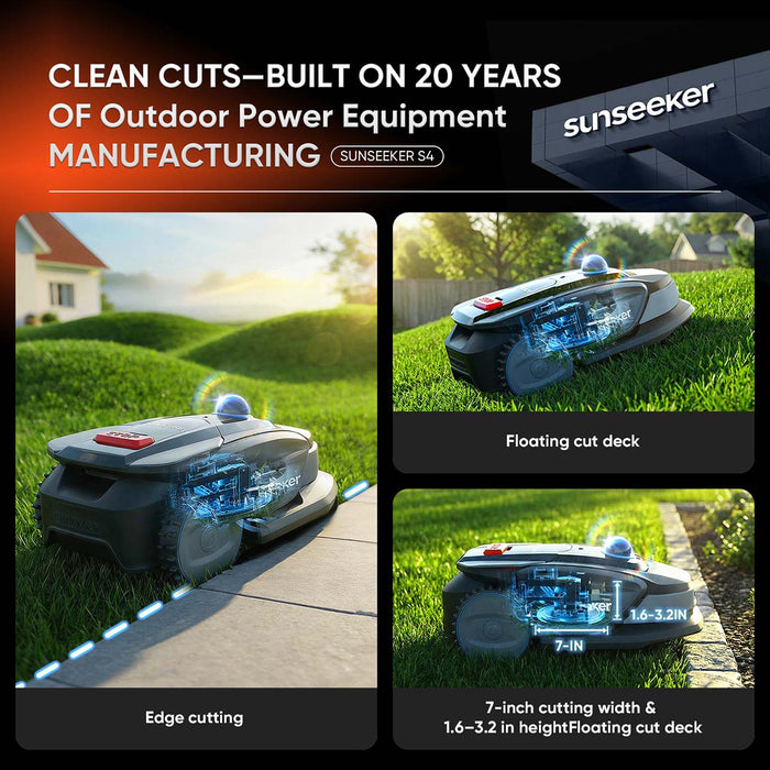 Sunseeker S4 LiDAR Robot Lawn Mower wire-free robot lawn mower, view 5