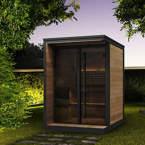 Green Vista Living SaunaLife Model GL4 Outdoor Sauna Kit | 4 Persons - Side View