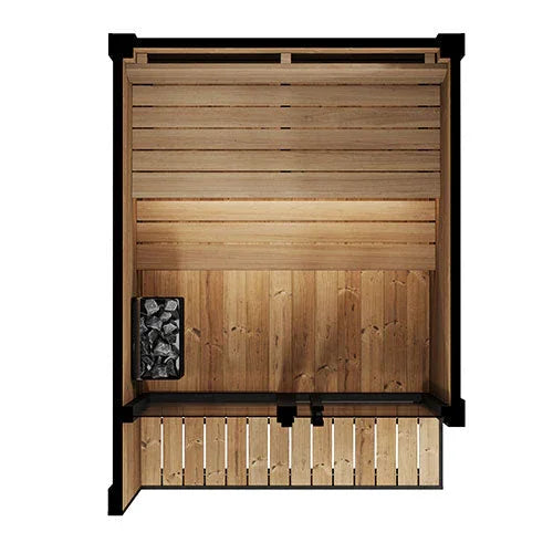 Green Vista Living SaunaLife Model GL4 Outdoor Sauna Kit | 4 Persons - Lifestyle View