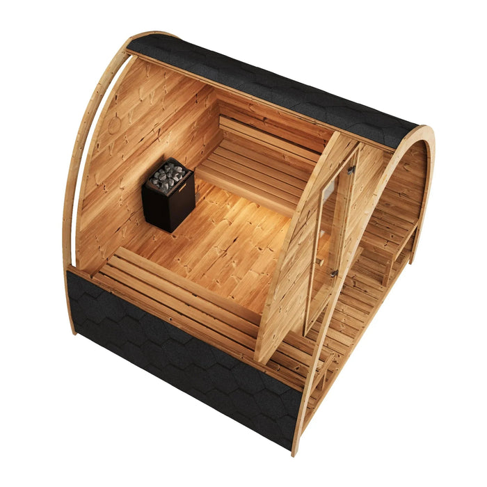 Green Vista Living SaunaLife Model G3 Outdoor Home Sauna | 6 Persons - Side View