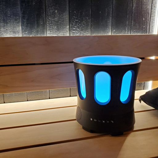 Green Vista Living SaunaLife SaunaZone Bluetooth Speaker, Sauna Bucket, with Lights - Side View