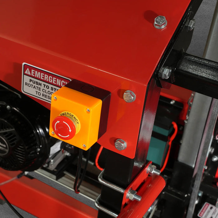 32" Portable Sawmill (5 x Blades Included),  459cc 15HP E-Start Gasoline Engine,  26.5" Board Width,  20' Track Length (13' Track Length + 6.4' Track Extension Included) ,  SM-32