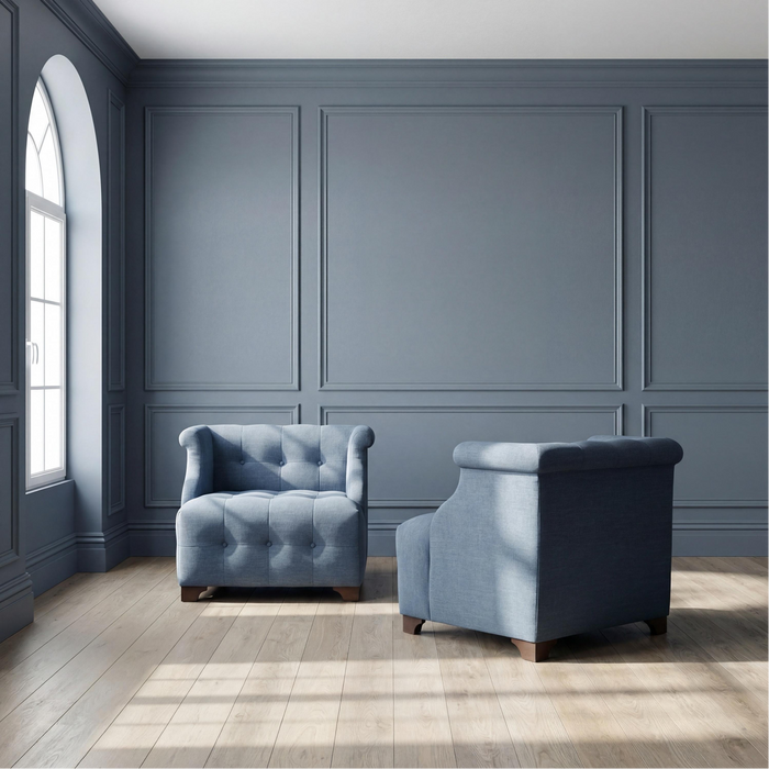 Park Hill Collection Scroll Arm Occcasional Chair Heathered, Navy