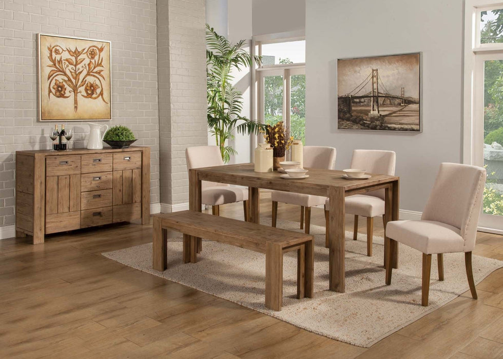 Alpine Furniture Seashore Dining Table, Antique Natural