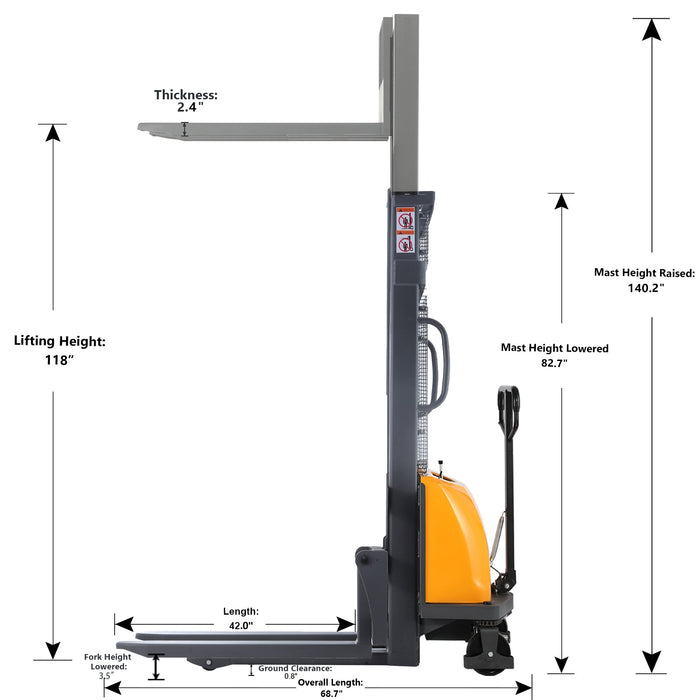 Xilin CDD15BE-118 semi-electric stacker battery and drive unit detail