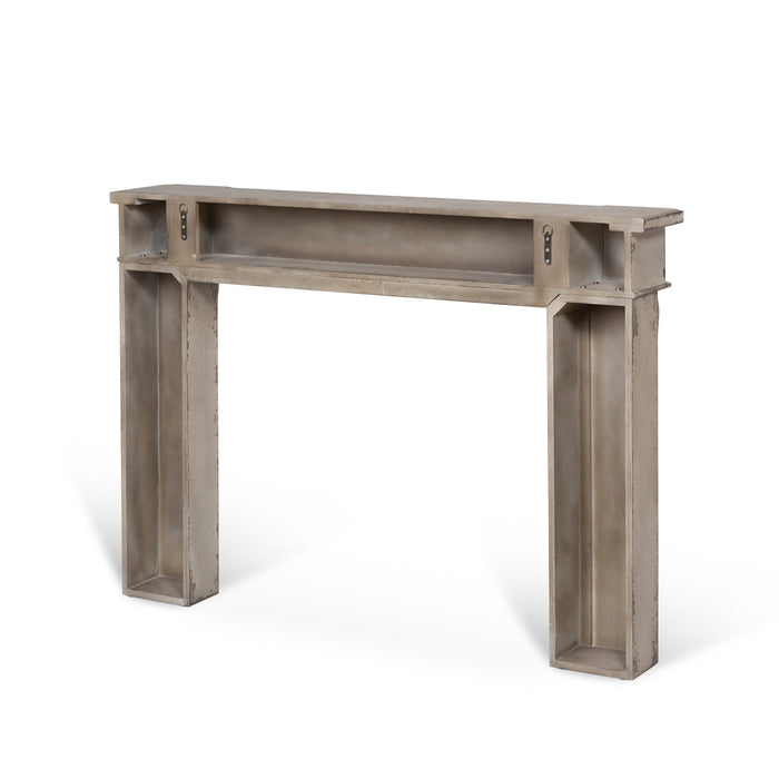 Park Hill CollectionSalon Fireplace Mantel - Antiqued Pine and Magnesium Oxide, Stylish Free-Standing Shelf for Living Room
