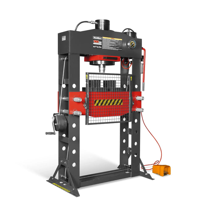 100 Ton H-Frame Air/Hydraulic Shop Press with Hand Winch,  Fully Welde — view 17