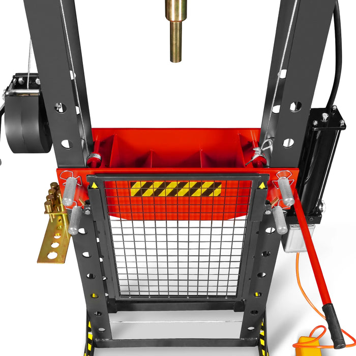 30 Ton H-Frame Air/Hydraulic Shop Press with Hand Winch & Press Pin Ki — view 13