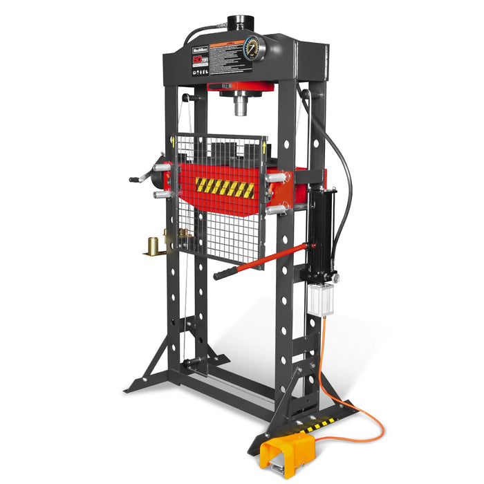 50 Ton H-Frame Air/Hydraulic Shop Press with Hand Winch & Press Pin Ki — view 28